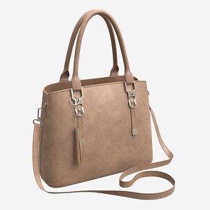 Women summer shoulder bag light brown 3D model