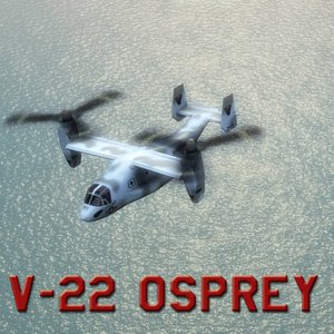 3d model v22 osprey usmc helicopter