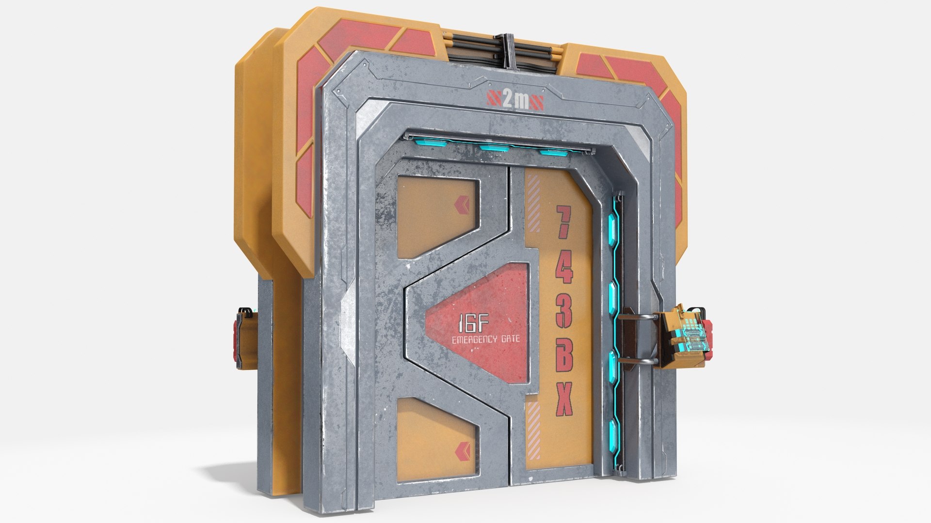 Sci Fi Sliding Blast Door 3D model preview