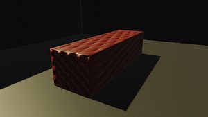 3D Chesterfield Leather Sofa Red