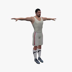 3D realistic basketball player ready
