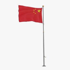 Pole Flag China 3D model