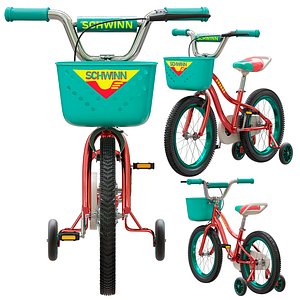 Schwinn 12 Breeze Girls Child Bike with Basket 3D model
