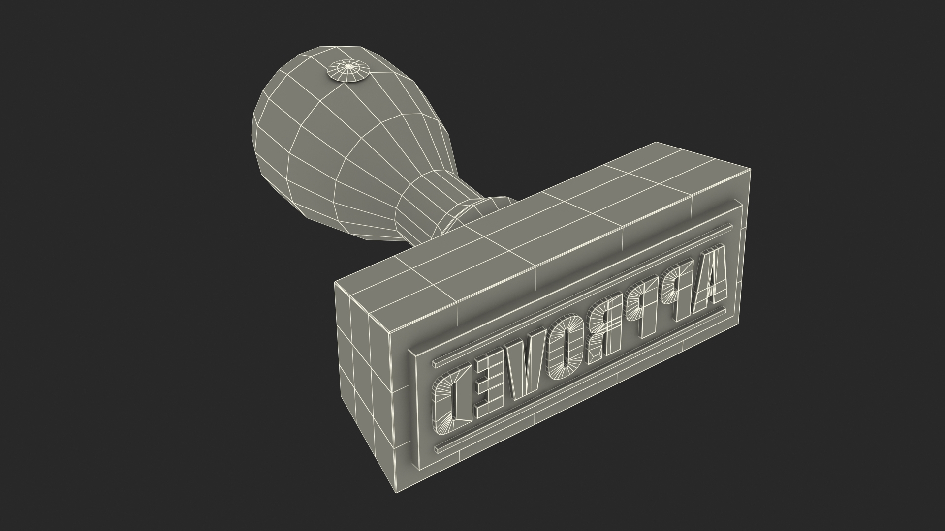 3D illustration of a rubber stamp where it is written objective