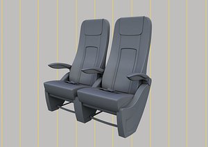 premium economy class seat 3D model