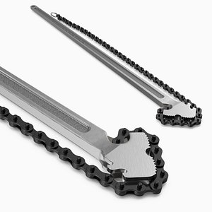 Heavy-Duty Chain Wrench Silver