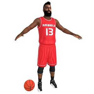 3D basketball player ball