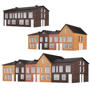 Townhouses low-poly 3D