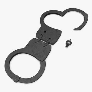 3D Hinged Oxidized Handcuffs with Key