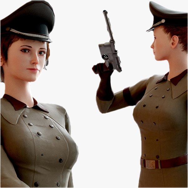 3D Military Girl Game Ready Low Poly 3D Model model