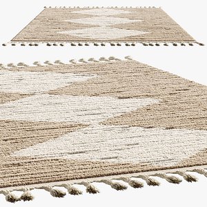 nuLOOM Sherley Stacked Diamond Tassel Area Rug 3D model
