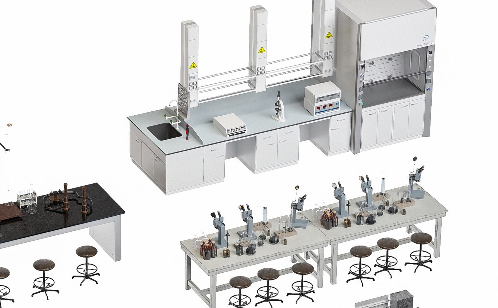 Laboratory Table Experiment Table Laboratory Furniture 3D Model ...