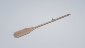 3D Wooden Oar 4K and 2K Low-poly