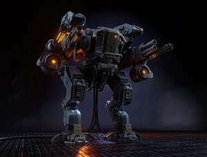 Mech Low-poly 3D model PBR Game ready