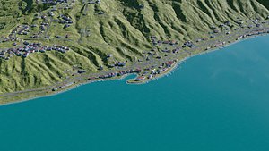 Terrain lake shore Washington state 3D model