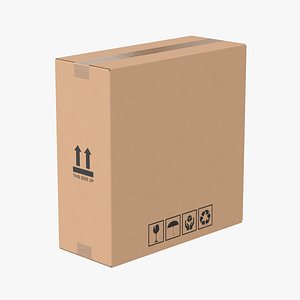 3D Cardboard Box 50x20x50 Closed
