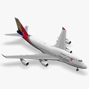 3D boeing 747-400 asiana airlines model