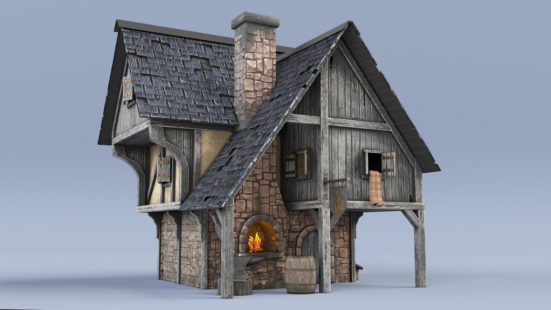 Medieval blacksmith. Кузнец концепт арт. Blacksmith 3d model.