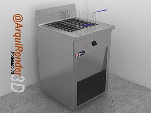 3d fryer restaurants model