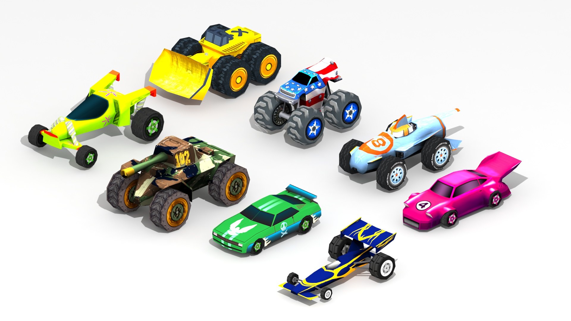 3D cartoon cars model https://p.turbosquid.com/ts-thumb/UI/d83HDp/jg/carsprev1/jpg/1617113849/1920x1080/fit_q87/ba385c4f26e2c136c58d04641e09acf668d612c1/carsprev1.jpg