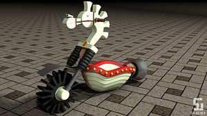 modeled white wooden horse 3d 3ds