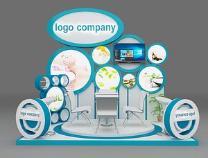 3D model stand exhibition booth
