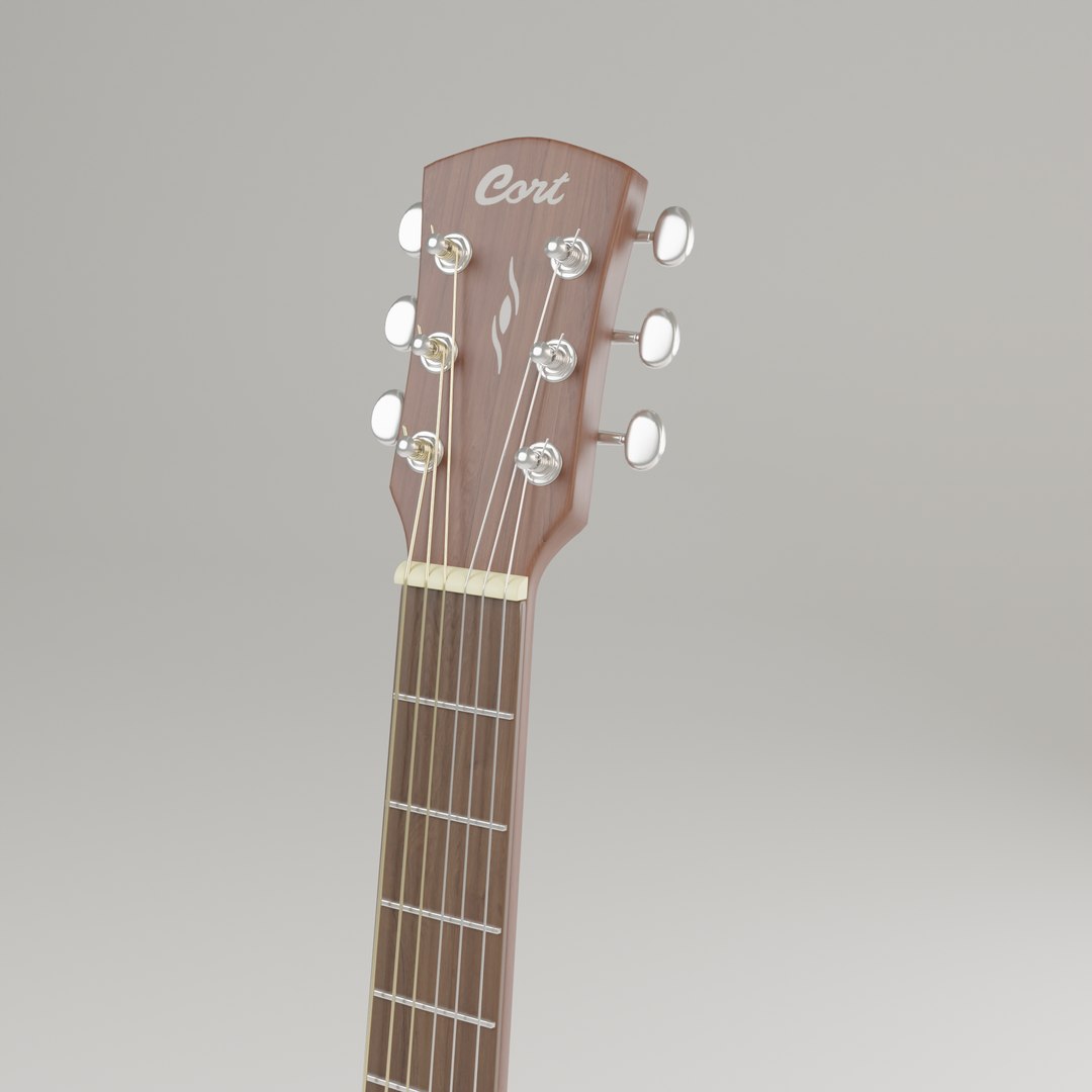 Cort Acoustic Guitar And Stand 3D Model TurboSquid 1962459