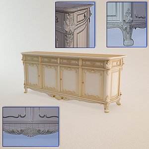baroque dresser angelo cappellini 3d 3ds