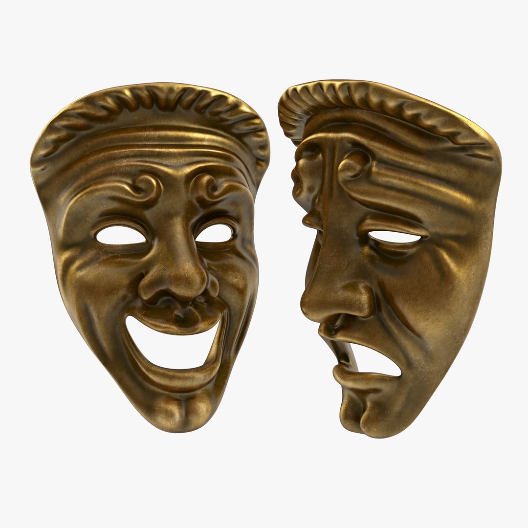  Theatre Masks Gold Foil Art Print. 36 Colours/3 Sizes