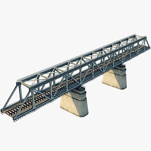 bridge railroad rail 3d model