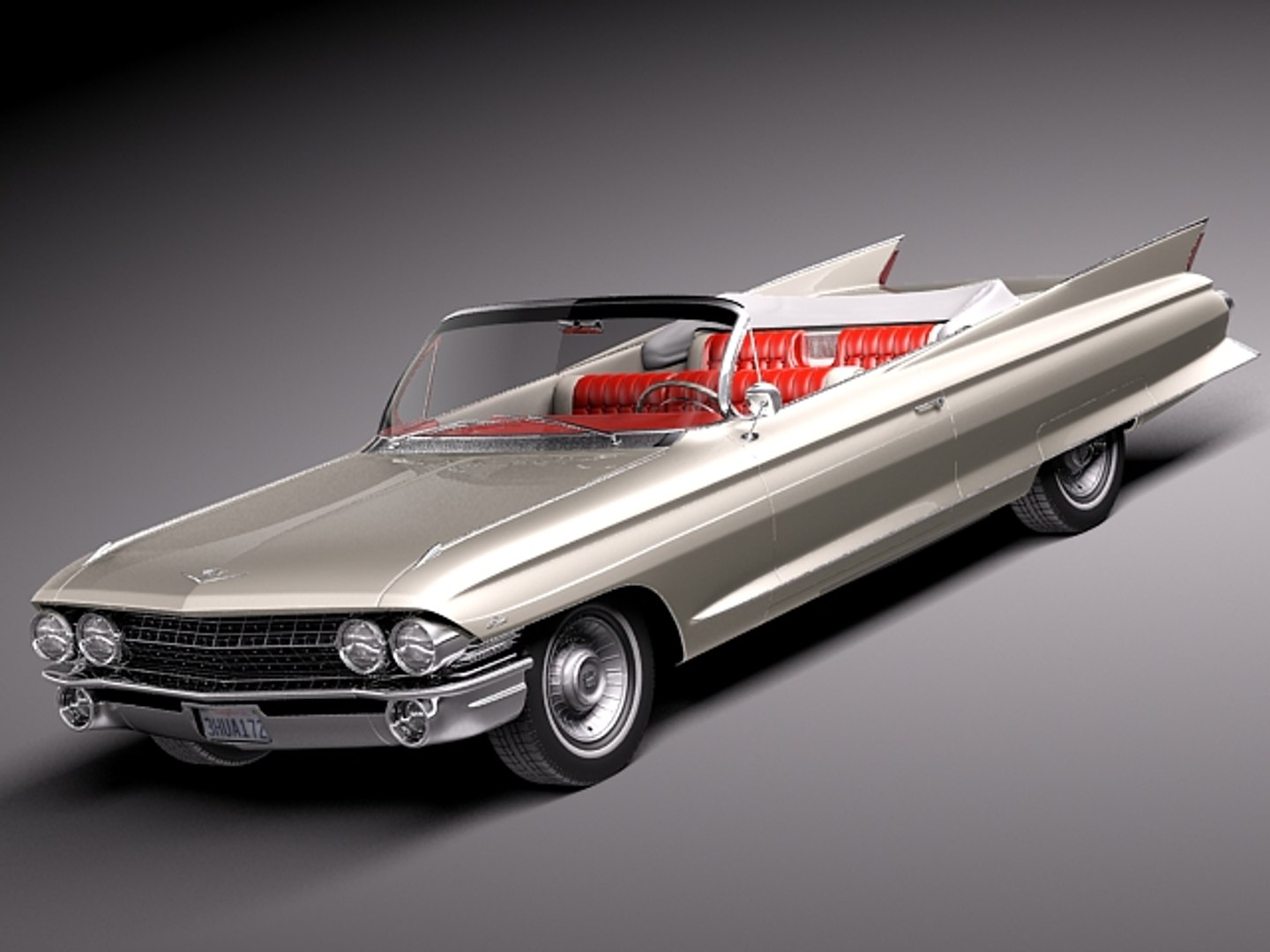 classic antique luxury convertible 3d model