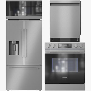 3D model Samsung Appliance Collection 15 ME90H1780RAA NSE70H63SRAA RF70H25GERAA DW80CG5420SRAA