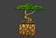 3D model hand painted tree