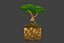 3D model hand painted tree