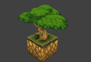 3D model hand painted tree