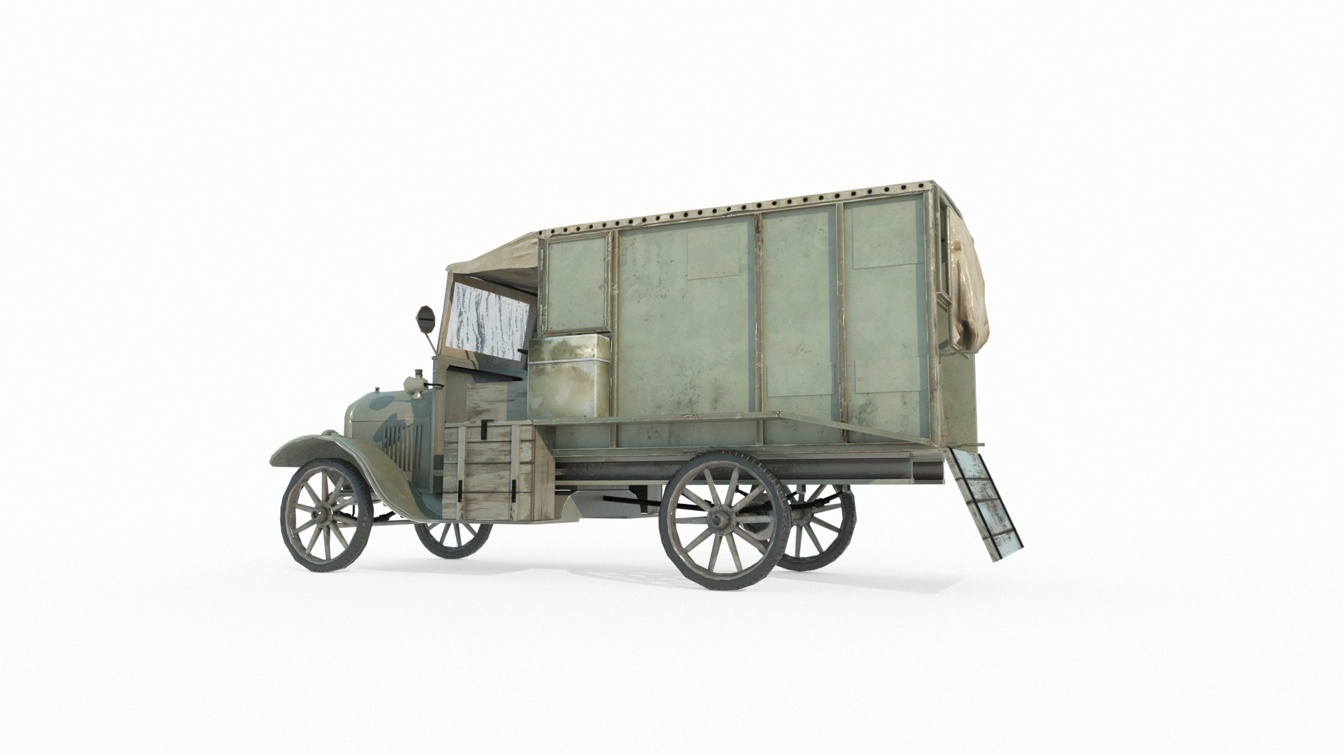 3D Retro Vehicle Small Truck Model - TurboSquid 2263004