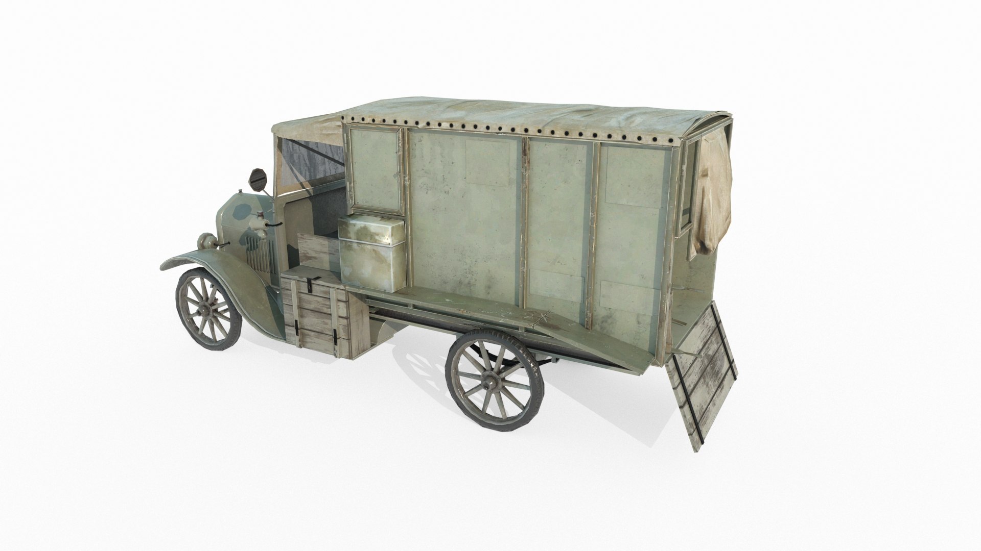 3D Retro Vehicle Small Truck Model - TurboSquid 2263004