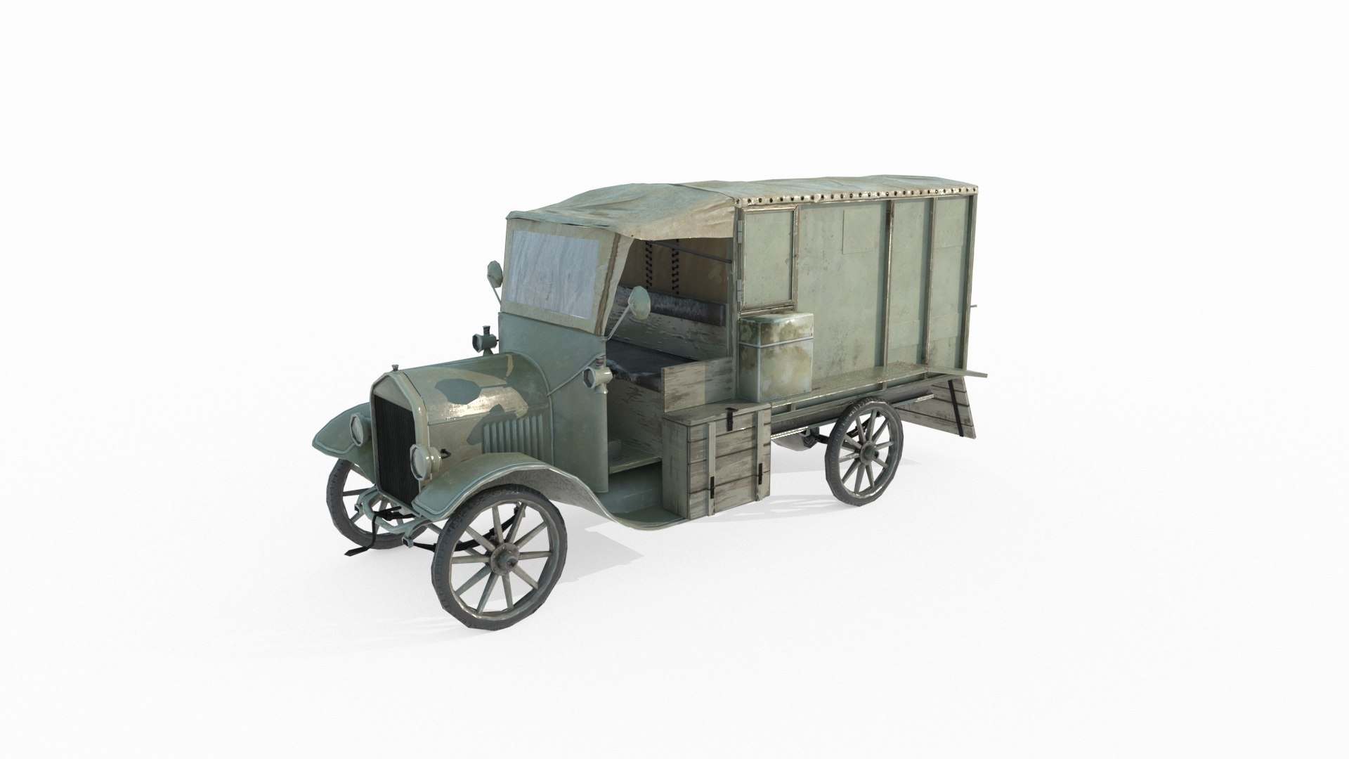 3D Retro Vehicle Small Truck Model - TurboSquid 2263004