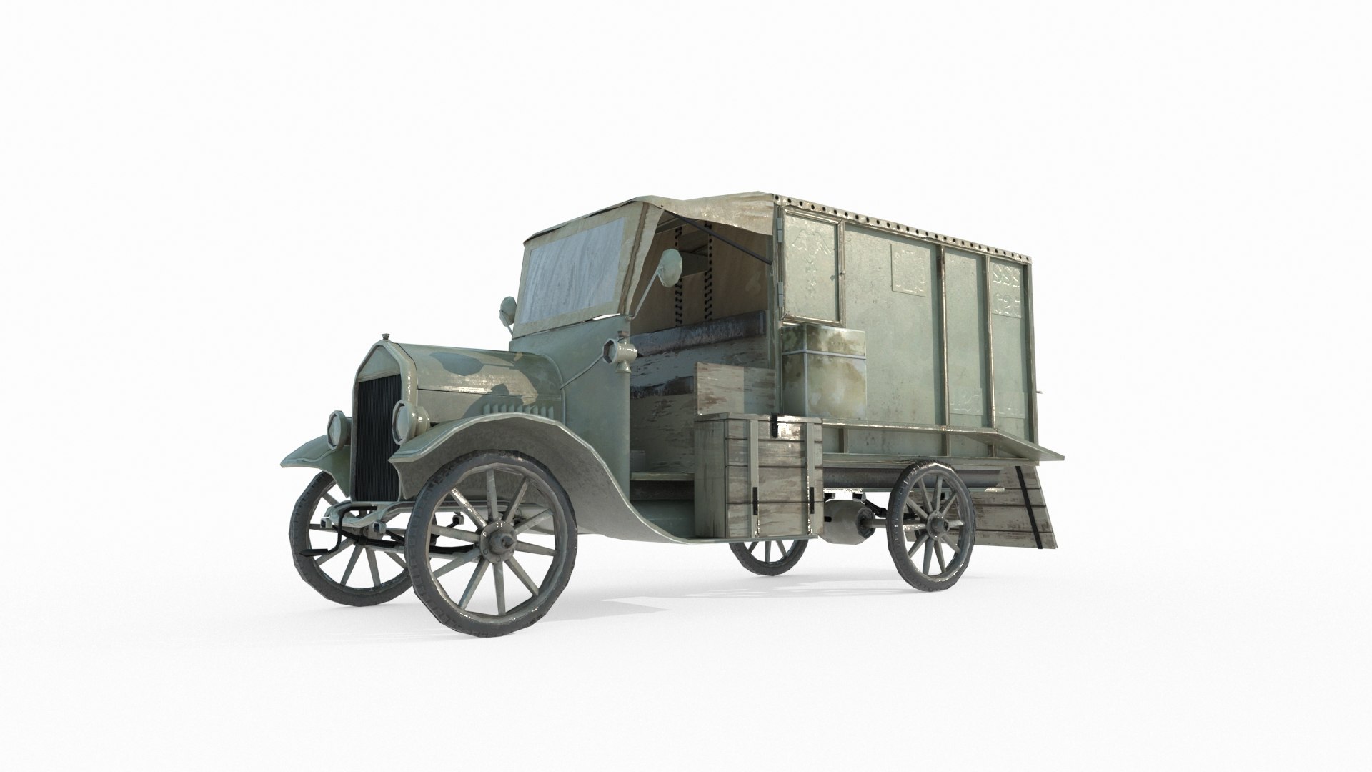3D Retro Vehicle Small Truck Model - TurboSquid 2263004