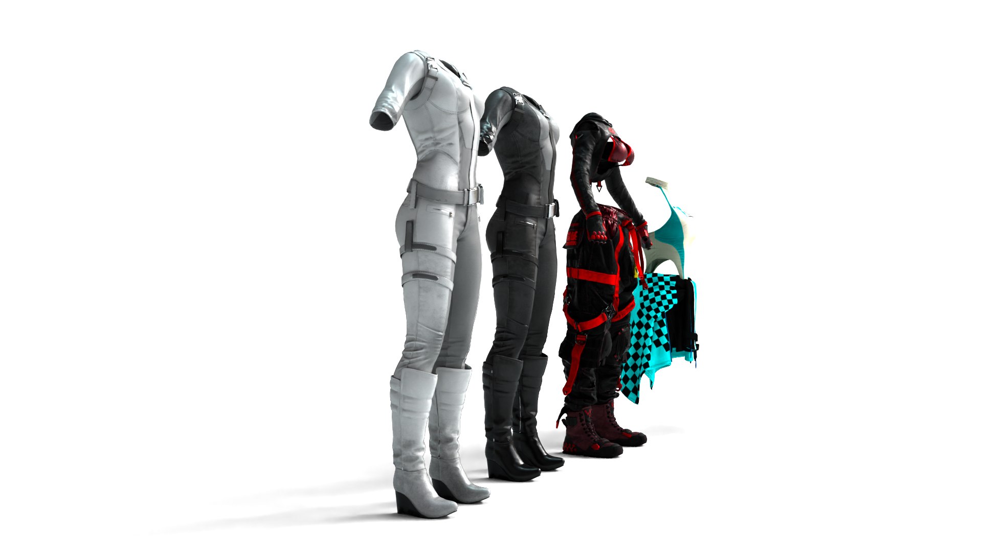 3 Pack Of Womens Rigged Dresses Outfit Collection 3D Model - TurboSquid ...