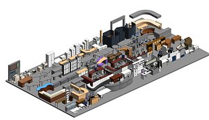 3D Office interior Revit Family