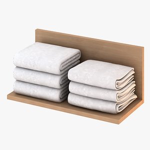 3d model white folded towels