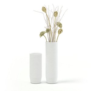 tall white decorative vase 3D