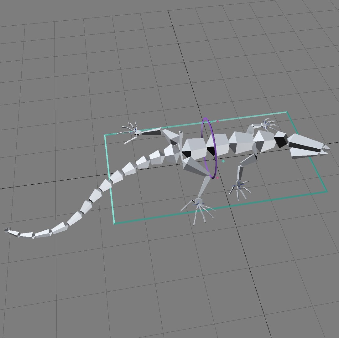 3d Model Green Lizard Animation Rigged