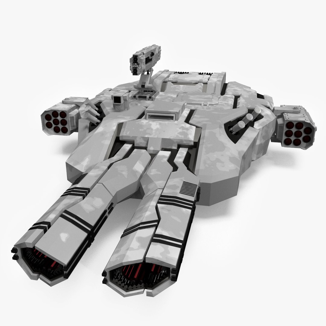 Sci Fi Heavy Turret Winter Khaki 3D model preview