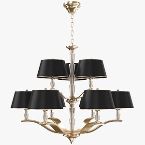 3D chandelier modeled gold