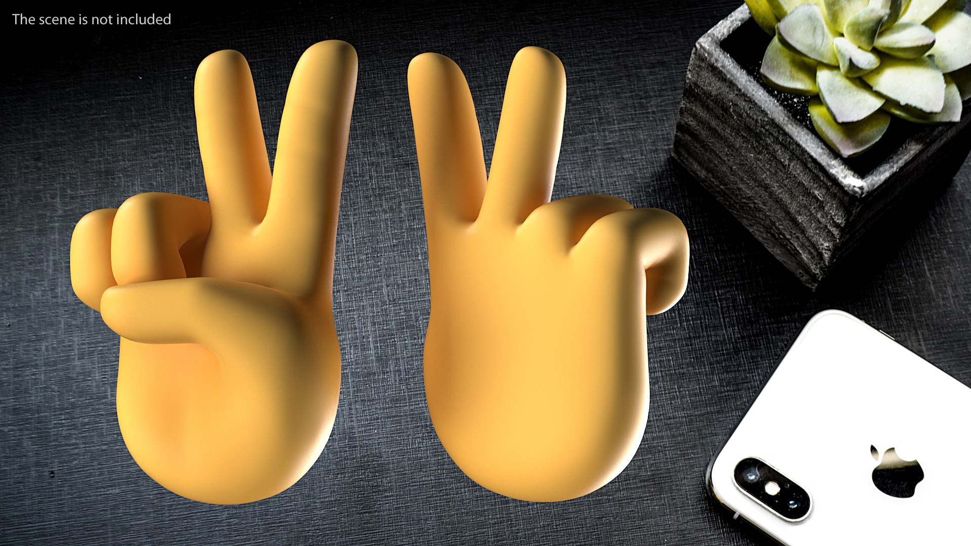 Victory Hand Sign Emoji 3D model preview