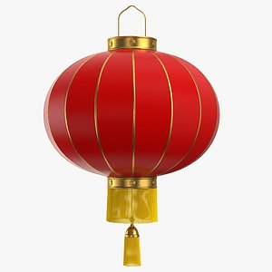 3d model chinese paper lantern lights