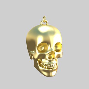 skull pendant golden