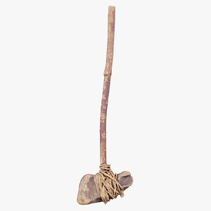 Large Branch Rope Axe Remastered 3D model